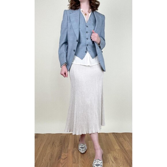 Vintage 70s Union Made Blazer Vest Matching Set Quiet Luxury Wedding Guest 1970s - Picture 14 of 15